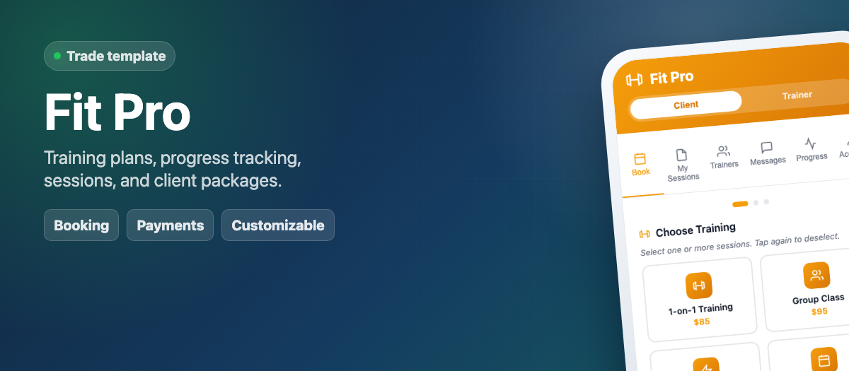 Fit Pro template preview