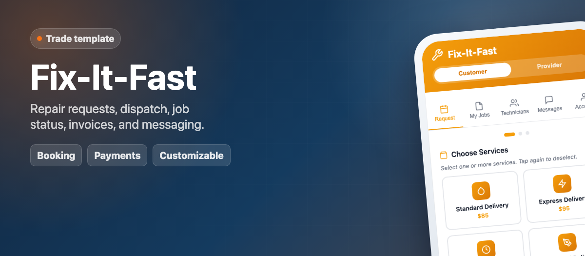 Fix-It-Fast template preview