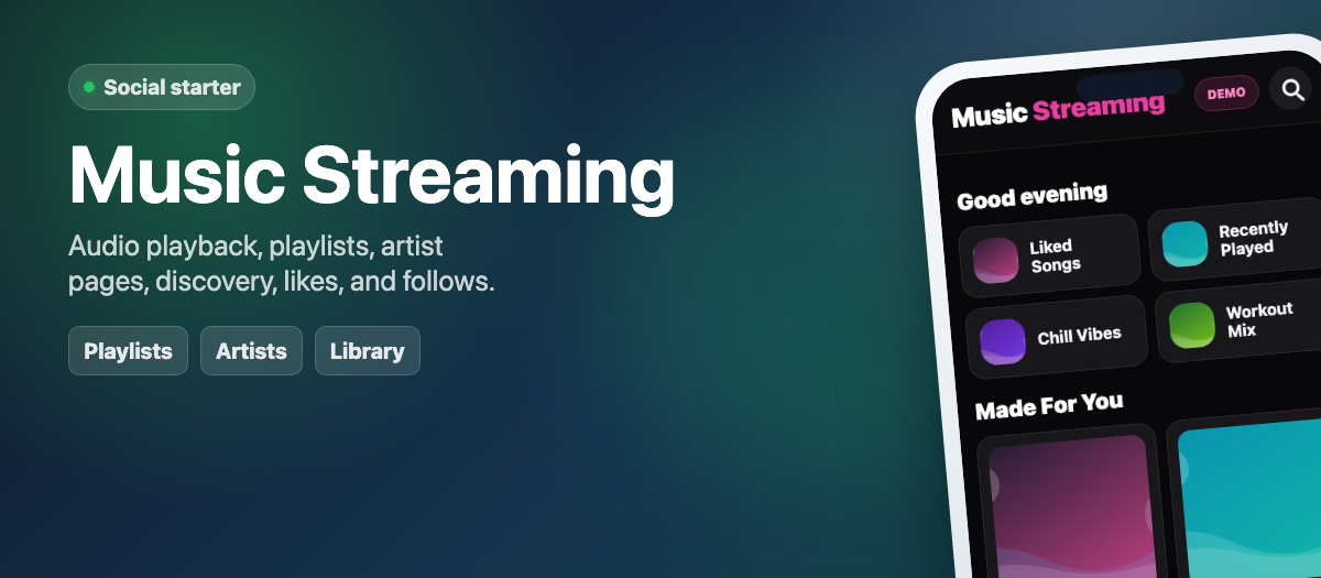 Music Streaming template preview