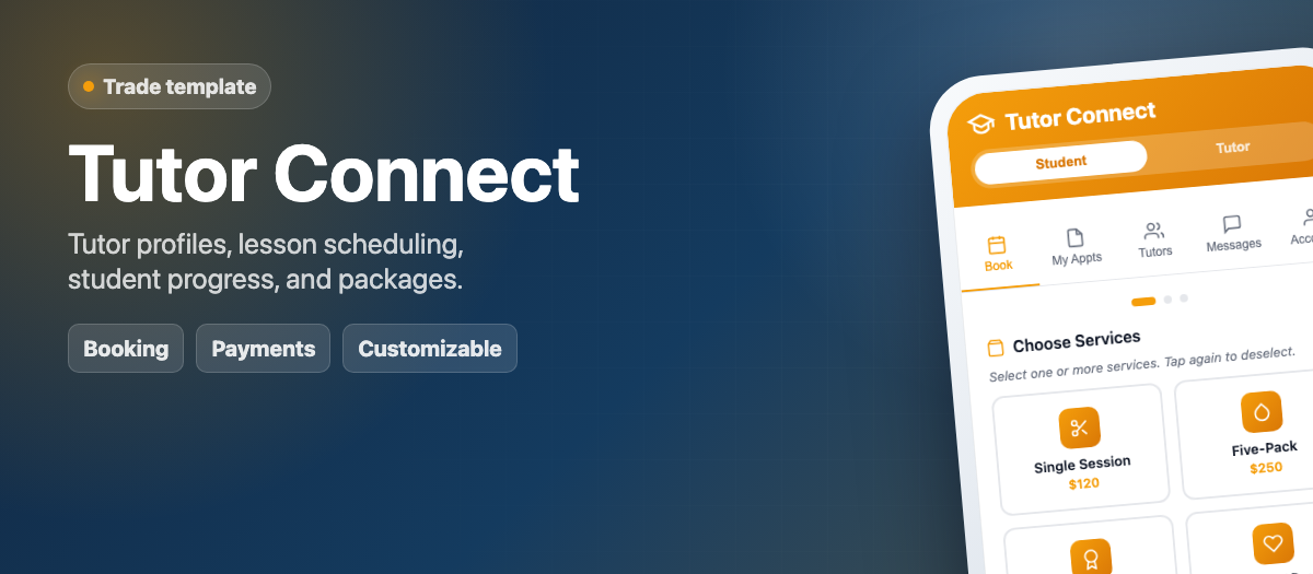 Tutor Connect template preview