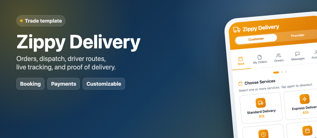 Zippy Delivery template preview