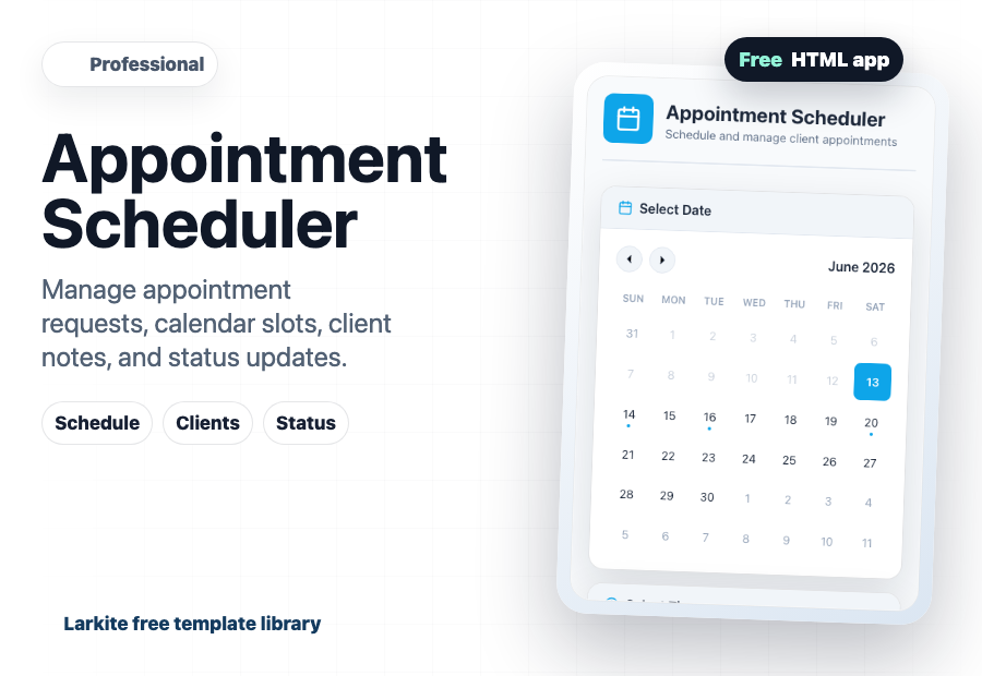 Appointment Scheduler free template preview