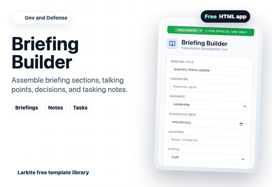 Briefing Builder free template preview