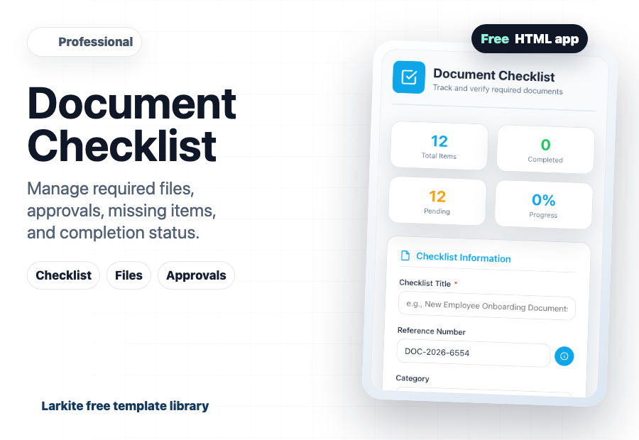 Document Checklist free template preview