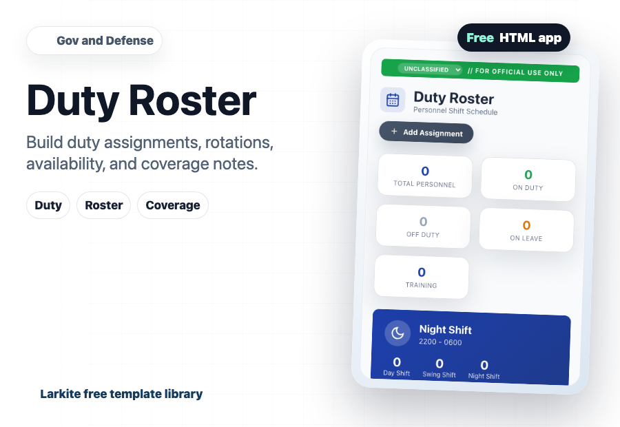 Duty Roster free template preview