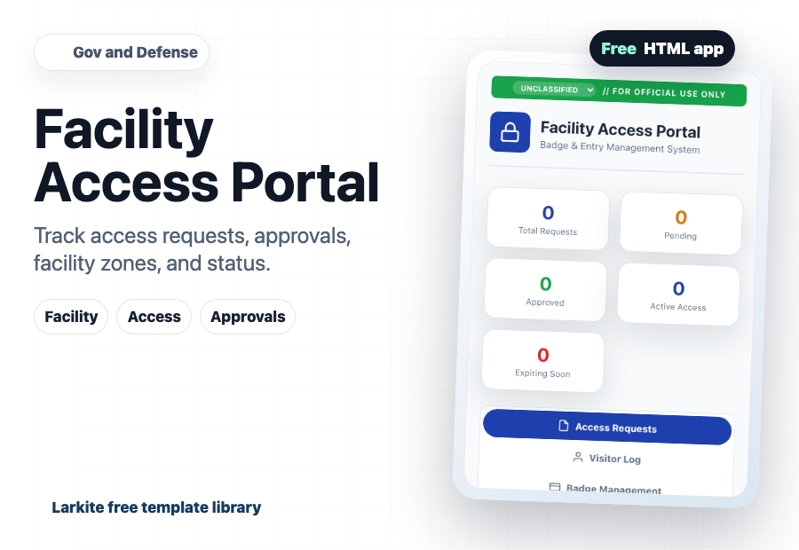 Facility Access Portal free template preview