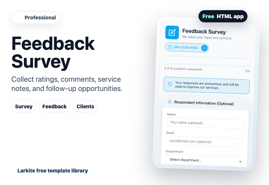 Feedback Survey free template preview