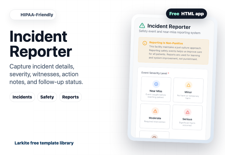 Incident Reporter free template preview