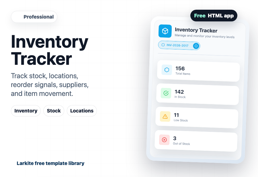 Inventory Tracker free template preview