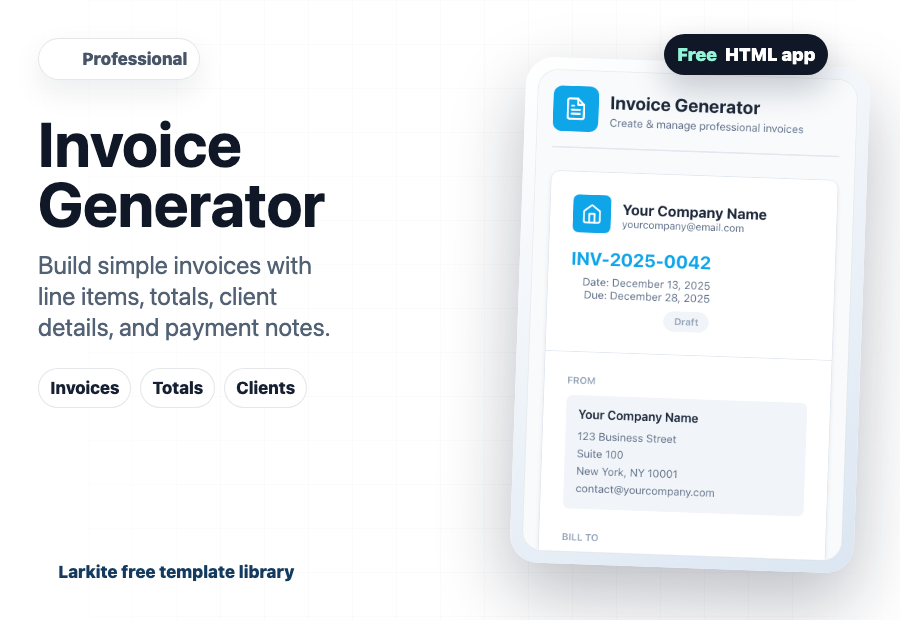 Invoice Generator free template preview