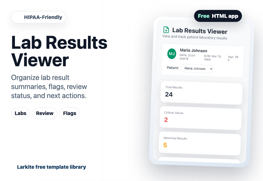 Lab Results Viewer free template preview