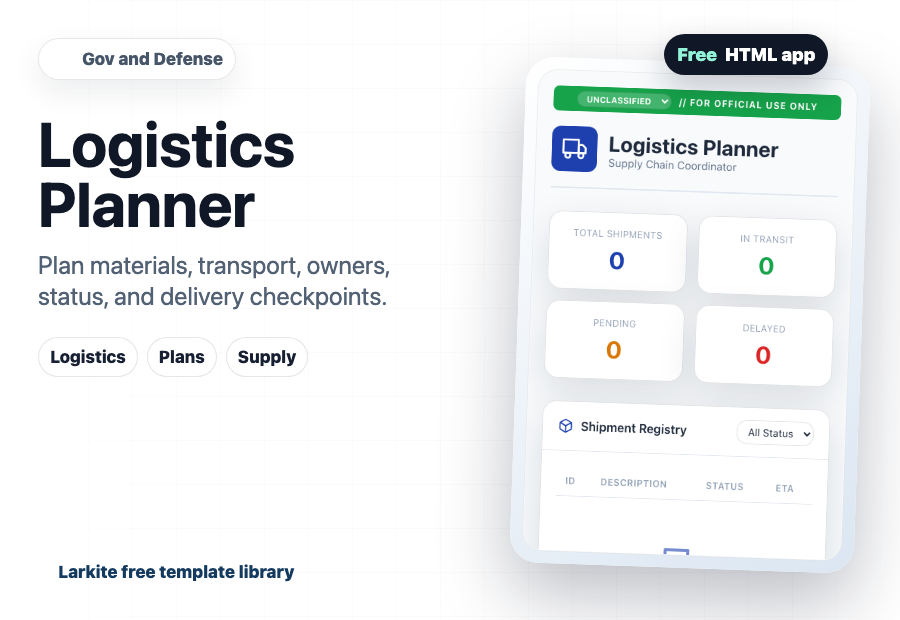Logistics Planner free template preview