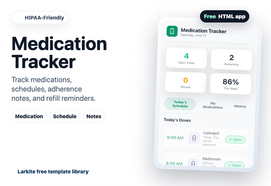 Medication Tracker free template preview