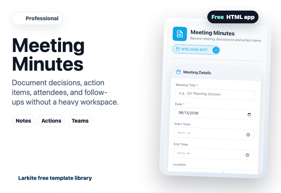 Meeting Minutes free template preview