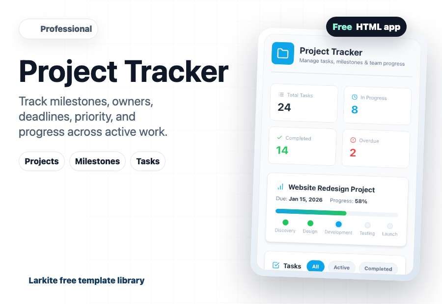 Project Tracker free template preview