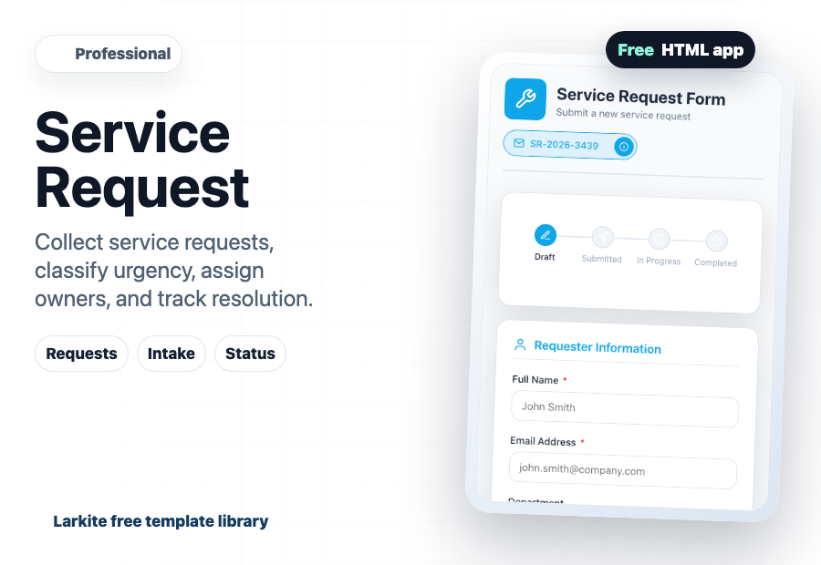 Service Request free template preview